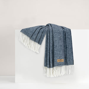 Navy Herringbone Throw