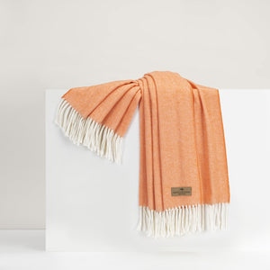 Papaya Herringbone Throw