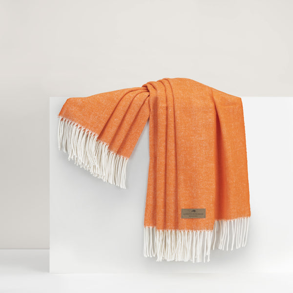 Tangerine Herringbone Throw