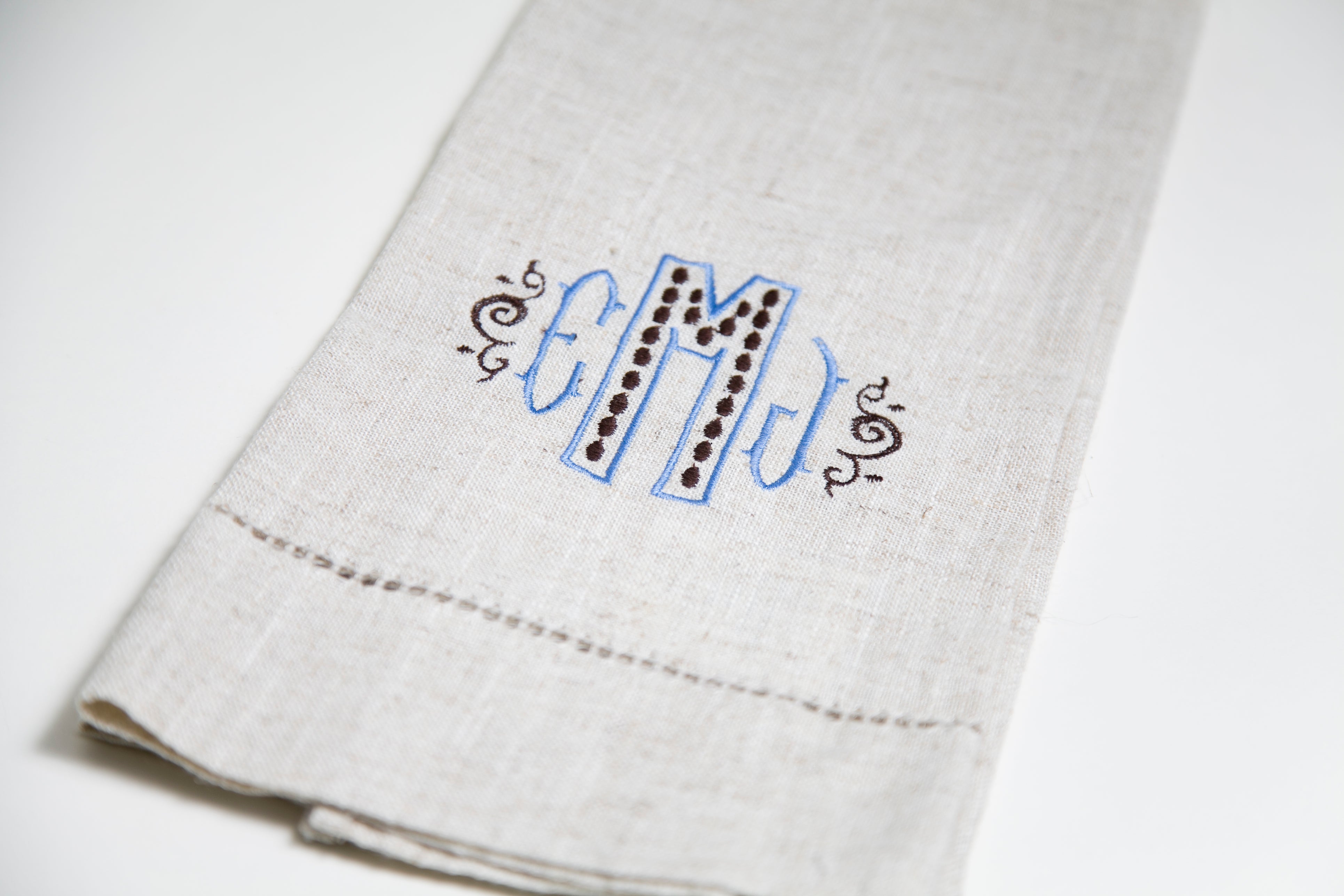 Natural Oversized Towel w/ Hemstitch Border