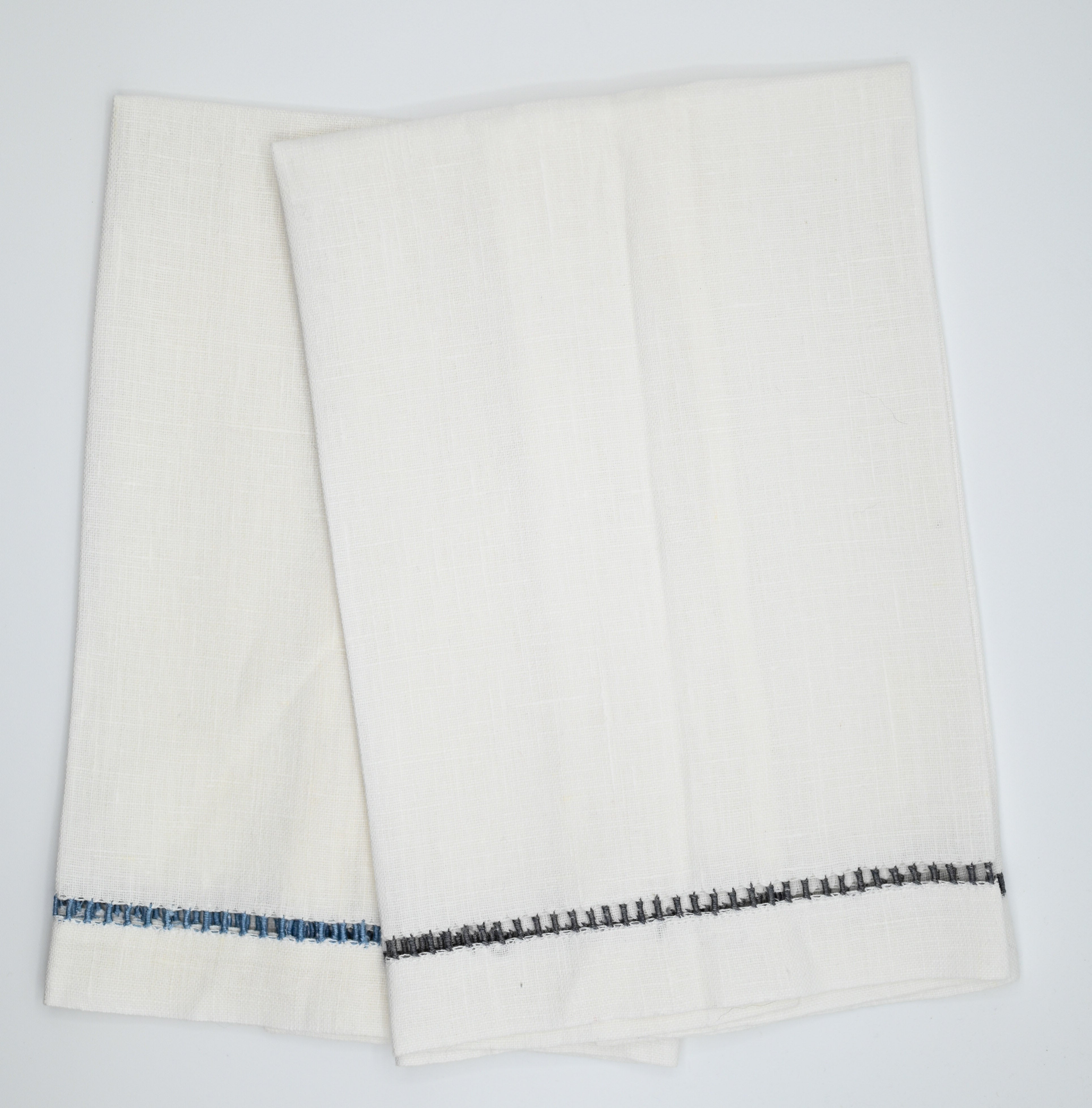 Linen Hand Towel w/ Contrasting Hemstitch