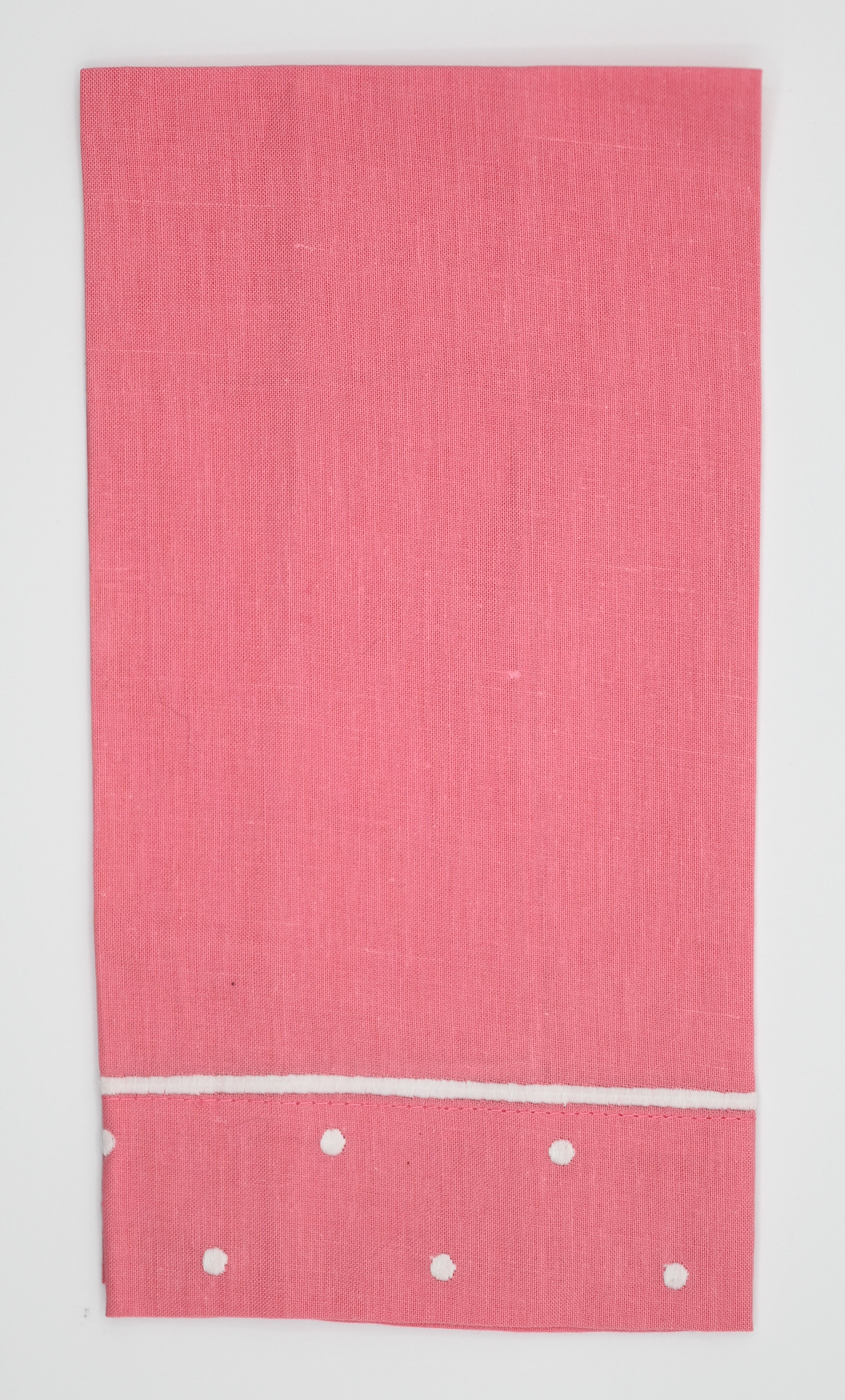 Coral w/ White Trim and Dots Guest Towel