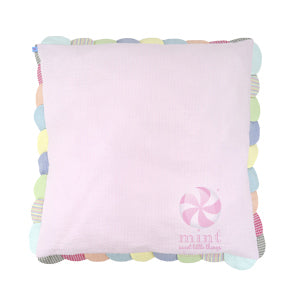 Seersucker Pillow w/ Multicolor Scallops